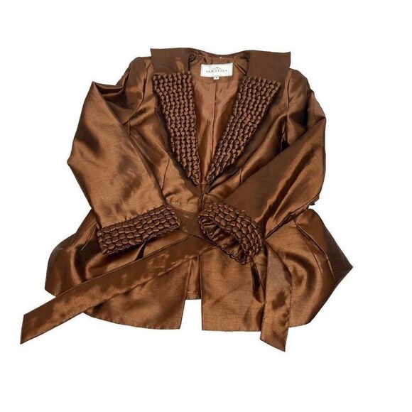 Serafina premium apparel brown dressy church jacket size 8 - Picture 9 of 15